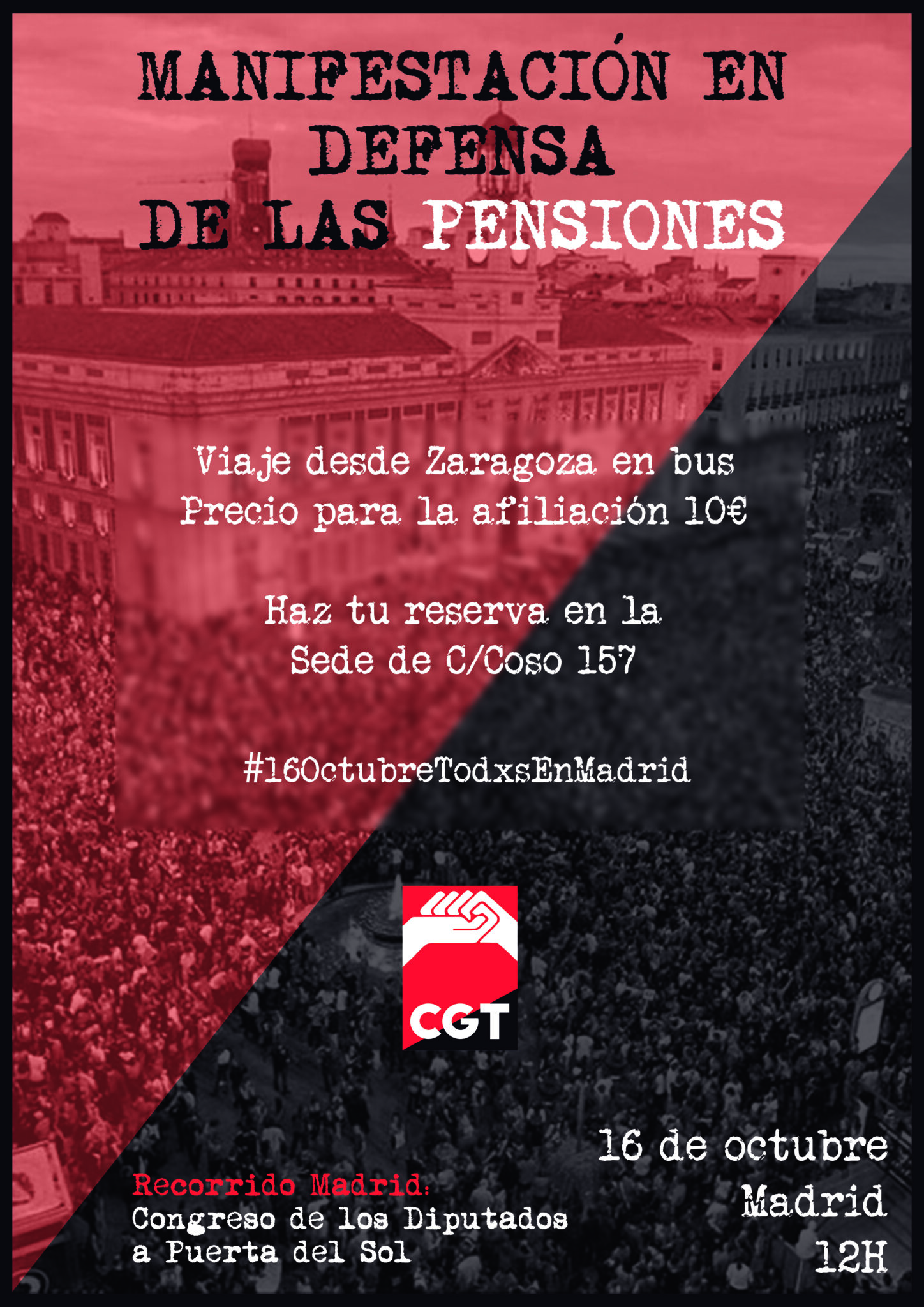 16 Octubre: todxs a Madrid en defensa de las Pensiones