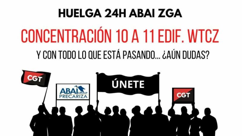 CGT CONVOCA UNA HUELGA DE 24 HORAS EN ABAI BUSINESS SOLUTIONS