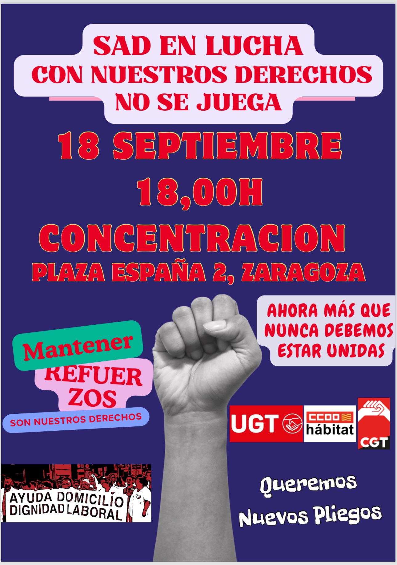 SAD EN LUCHA ¡¡COCENTRACIÓN 18 DE SEPTIEMBRE!!