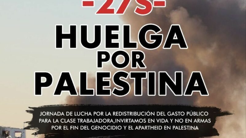 Servicios mínimos en Aragón para la Huelga por Palestina (27-S)