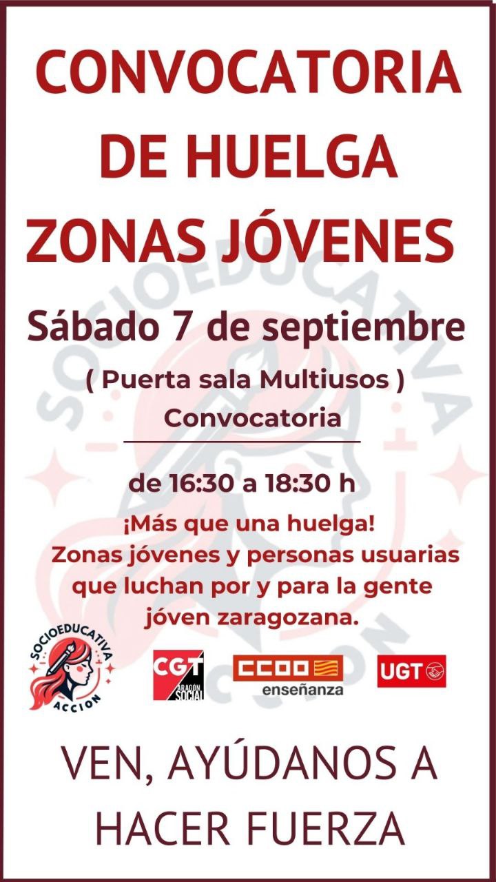 Convocatoria de huelga de zona de jovenes