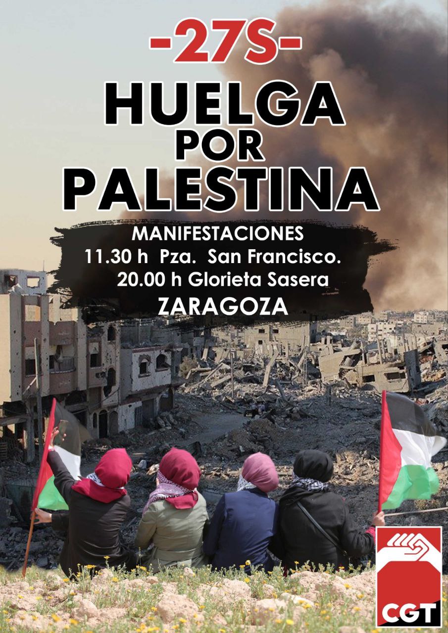 27 S HUELGA POR PALESTINA MANIFESTACIONES EN ZARAGOZA