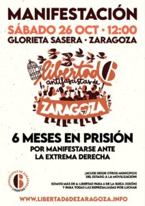 26 de octubre Manifestación libertad para los 6 de Zaragoza @ Zaragoza